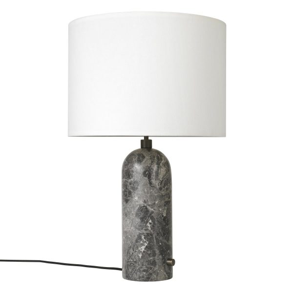 Gravity L tafellamp grey marble - witte kap