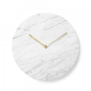 Marble wandklok wit