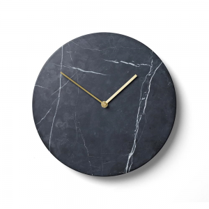 Marble wandklok zwart