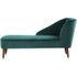 Margot chaise longue met leuning links, pauwblauw fluweel