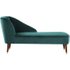 Margot chaise longue met leuning rechts, pauwblauw fluweel