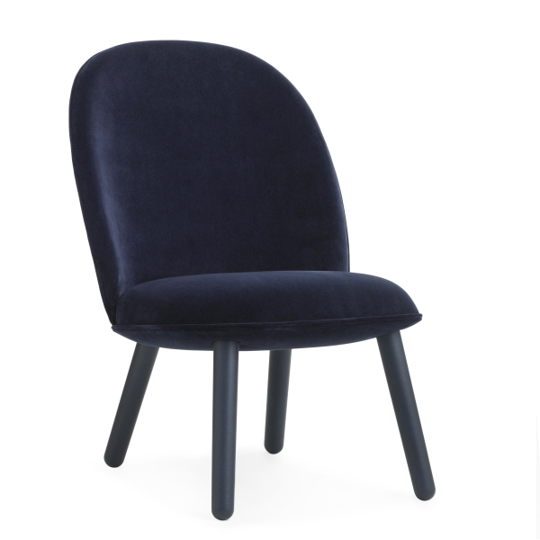 Ace Lounge stoel stof velours donkerblauw