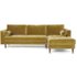 Scott 4-zitsbank met chaise rechts, goud fluweel