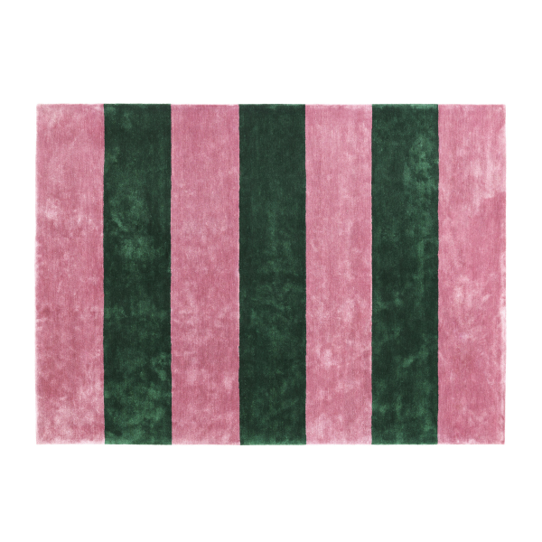 Pavilion vloerkleed 200 x 280 cm. pink-dark green (roze-donkergroen)