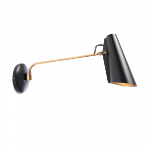 Birdy wandlamp zwart-messing