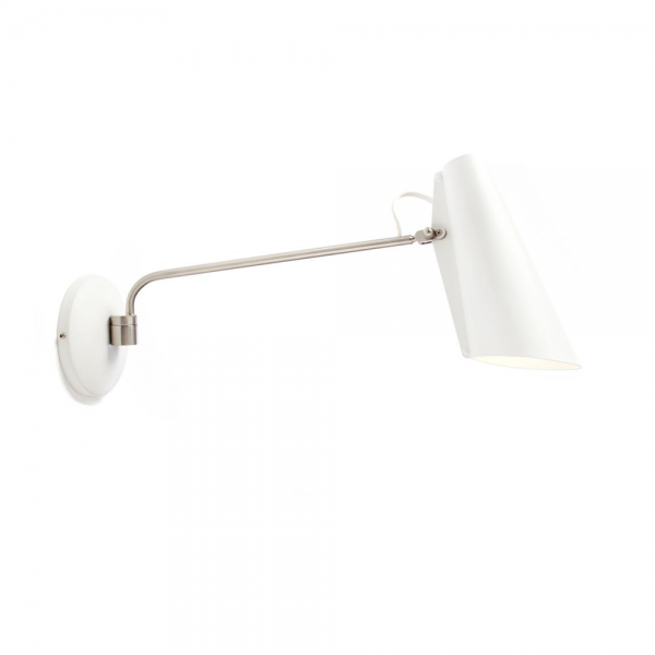 Birdy wandlamp wit-metallic