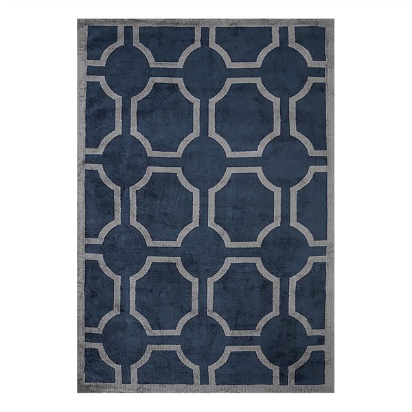 Viskos ovals vloerkleed 160 x 250 cm. midnight blue (blauw)