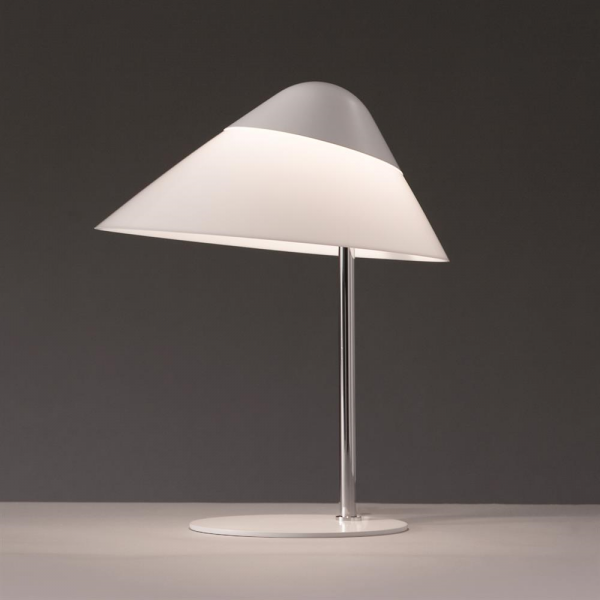 Opala mini tafellamp wit - chroom