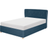 Burcot tweepersoonsbed, blauw met contrastbiezen