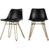 2 x Kendal eetkamerstoelen, zwart en messing