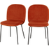 2 x Safia eetkamerstoelen, retro oranje fluweel