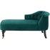 Bouji chaise longue met leuning links, zeeschuimblauw fluweel