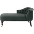 Bouji chaise longue met leuning links, middernachtgrijs fluweel