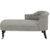 Bouji chaise longue met leuning links, grijze linnenmix