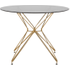 Belden ronde eettafel, rookglas en geborsteld messing