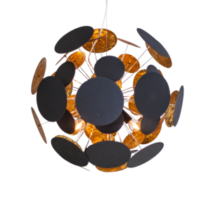 Planet hanglamp klein zwart-goud