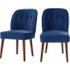 2 x Margot eetkamerstoelen, elektrischblauw fluweel