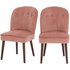 2 x Margot eetkamerstoelen, lichtroze fluweel