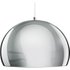 Boule hanglamp, chroom en hoogglans wit