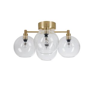 Gloria plafondlamp messing- helder glas