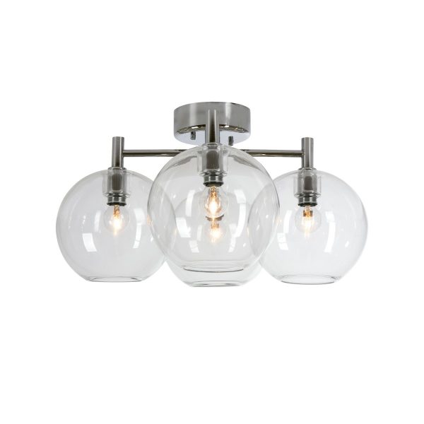 Gloria plafondlamp chroom-helder glas