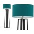 Asher grote houten staande lamp, zwart en groenblauw