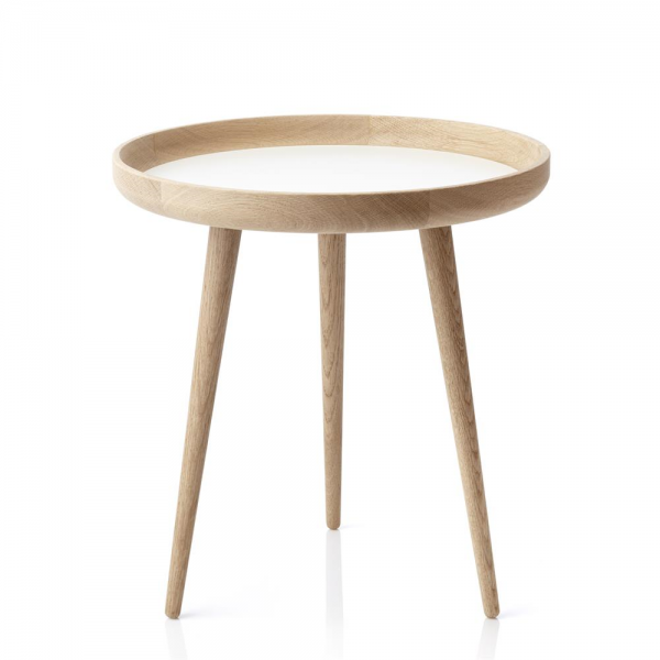 Tisch tafel Ø 49 cm. eiken-wit