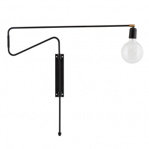 Swing wandlamp zwart groot, 70 cm.