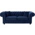 Branagh Chesterfield-2-zitsbank, elektrischblauw fluweel