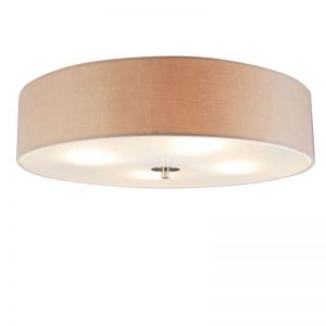 Landelijke ronde plafondlamp beige 50cm - Drum