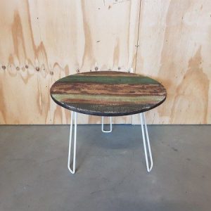 Koffietafel gerecycled hardhout gekleurd 60 cm