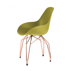 Kubikoff Diamond stoel - Dimple closed - Koper onderstel - Design kuipstoel