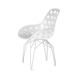 Kubikoff Diamond stoel - Dimple holes - Wit onderstel - Design eetkamerstoel - Metalen frame