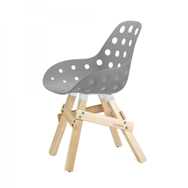 Kubikoff Icon stoel - Dimple holes - Eikenhouten onderstel- Eetkamerstoel kuip