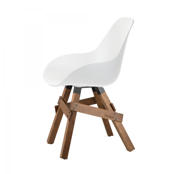 Kubikoff Icon stoel - Dimple closed - Walnoten onderstel - Kuipstoel - Design