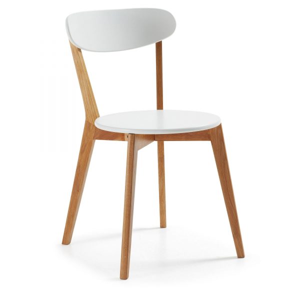 LaForma Luana Chair - Stoel - eettafelstoel scandinavische eenvoud - naturel eikenhout en wit