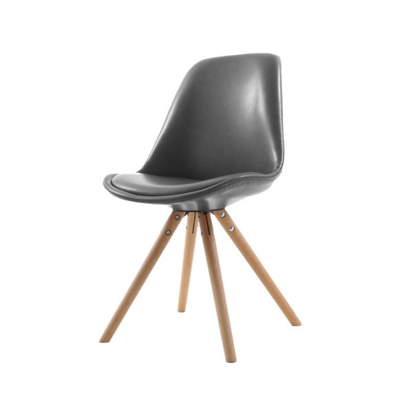 Essence Legno stoel - Kunstleren zitting - Houten onderstel - kuipstoel ? Scandinavisch ? design - als Luuk, Woody, Tryck, Jens