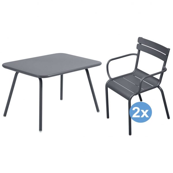 Fermob Luxembourg tuinset 76x56 kindertafel + 2 stoelen (armchair)