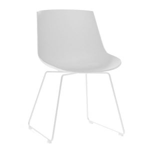 MDF Italia Flow Chair stoel wit met slede onderstel
