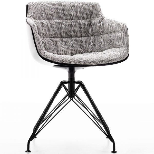 MDF Italia Flow Slim Chair gestoffeerde stoel met LEM onderstel