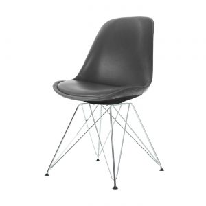 Essence Metal stoel - Kunstleren zitting - Chroom onderstel - kuipstoel ? retro - als Butik Consilium Chrome, Ozzy