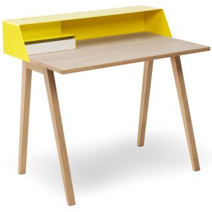 M?ller PS 04 bureau met eiken onderstel 100x63 RAL 1016 - RAL 9003