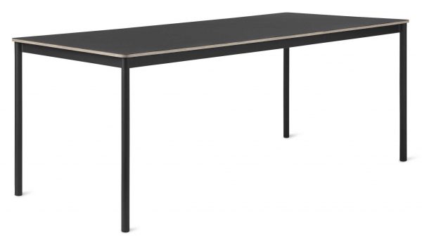 Muuto Base tafel 190x85 zwart linoleum blad multiplex rand