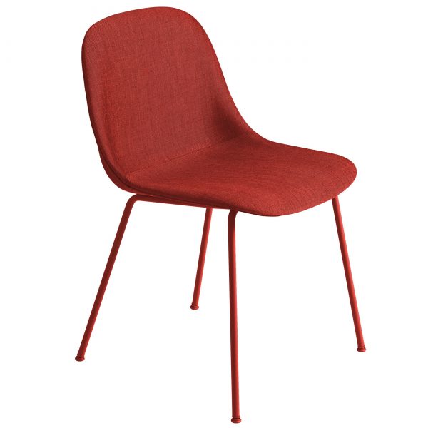 Muuto Fiber Side Tube gestoffeerde stoel remix 643 / rood