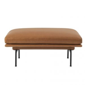 Muuto Outline poef silk leather Cognac