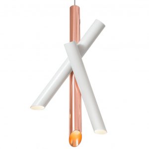 Nemo Tubes 3 hanglamp LED wit/koper