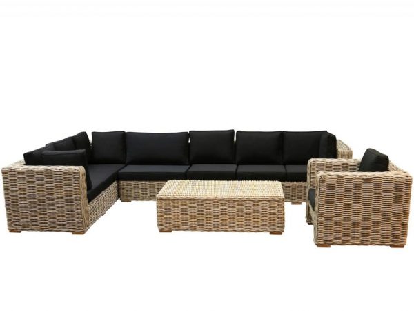 Nissah XL hoek loungeset links 5-delig naturel rotan