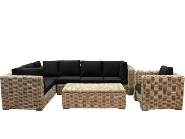 Nissah XL hoek loungeset links 4-delig naturel rotan