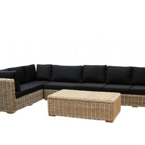 Nissah XL hoek loungeset links 4-delig naturel rotan