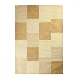 By-Boo vloerkleed 'Patchwork Mono' 200 x 290cm, kleur geel